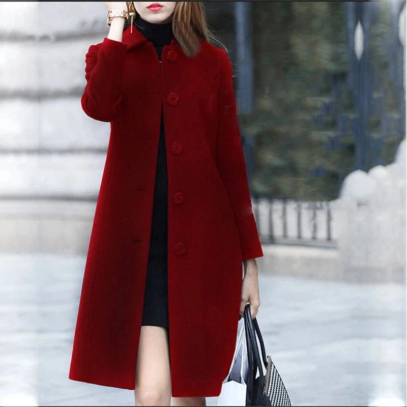 Elevate Your Winter Wardrobe with Maxakg's Sophisticated Wool Coat - Premium coat from Lizard Vigilante - Just $52.88! Shop now at Lizard Vigilante