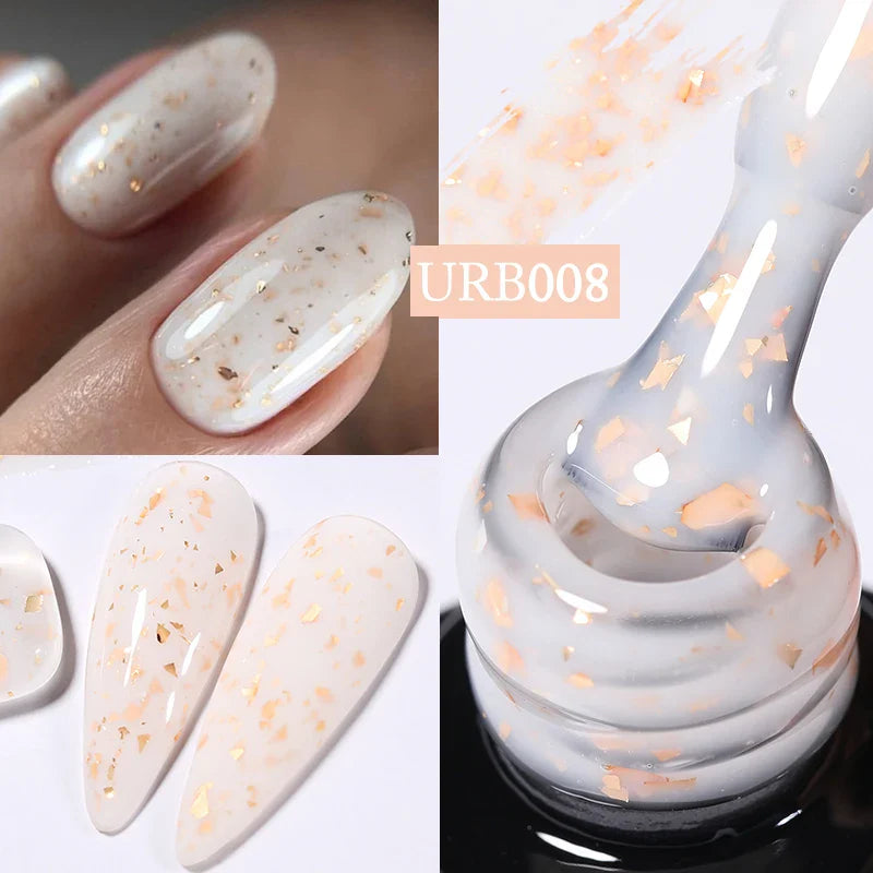 UR SUGAR Blue Color Rubber Base Gel Nail Polish Gold Glitter Base Gel Top Coat Soak Off UV LED Gel Nail Art Varnish Manicure