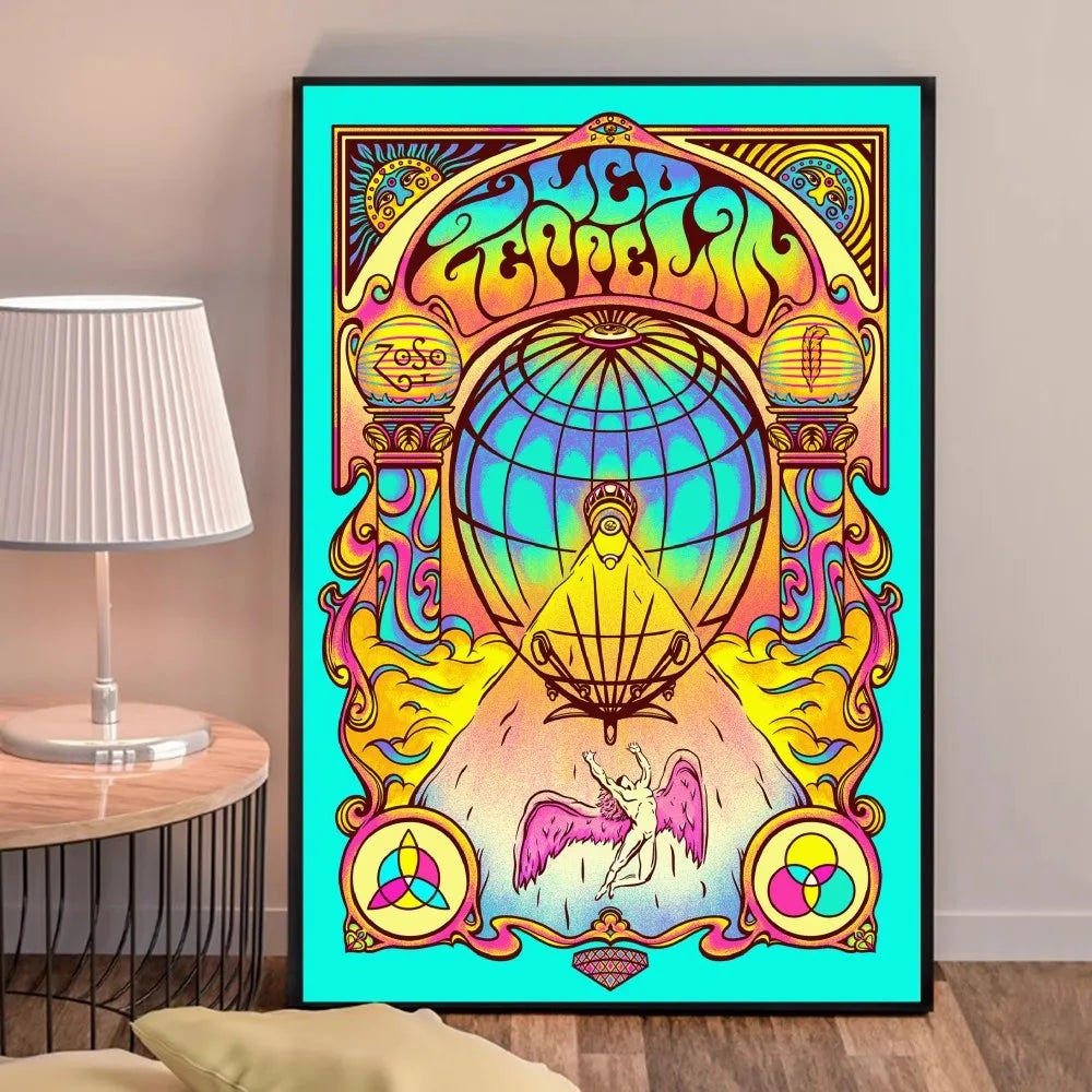 Retro Zeppelin Sticky Poster – Aesthetic Kraft Paper Wall Art for DIY Room Decoration - Premium poster from Lizard Vigilante - Just $15.99! Shop now at Lizard Vigilante