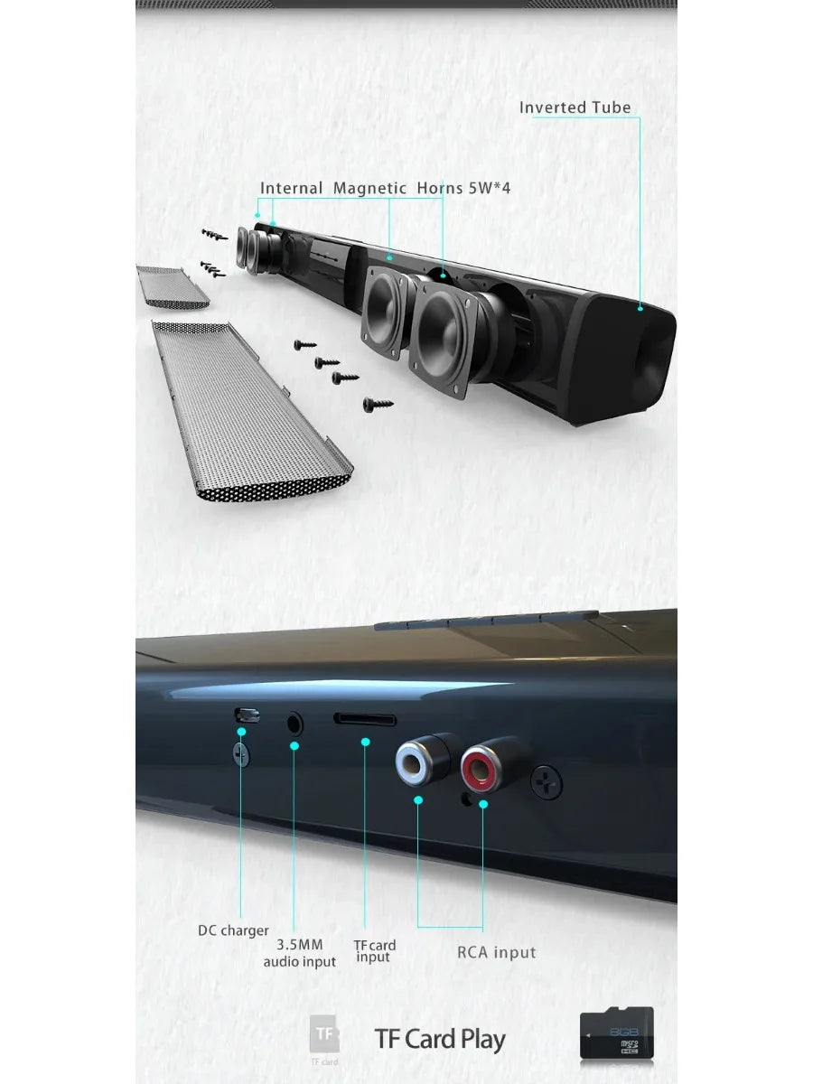 Powerful Wireless Bluetooth Speaker for Home Theater Computer TV Car Sound Box Soundbar Heavy Bass Subwoofer Radio caixa de som