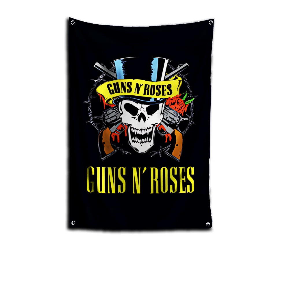 Guns N' Roses Rock Band Flag – 3x5 FT Polyester Banner with Digital Printing and Brass Grommets for Garage or Outdoor Decor - Premium flag from Lizard Vigilante - Just $19.99! Shop now at Lizard Vigilante