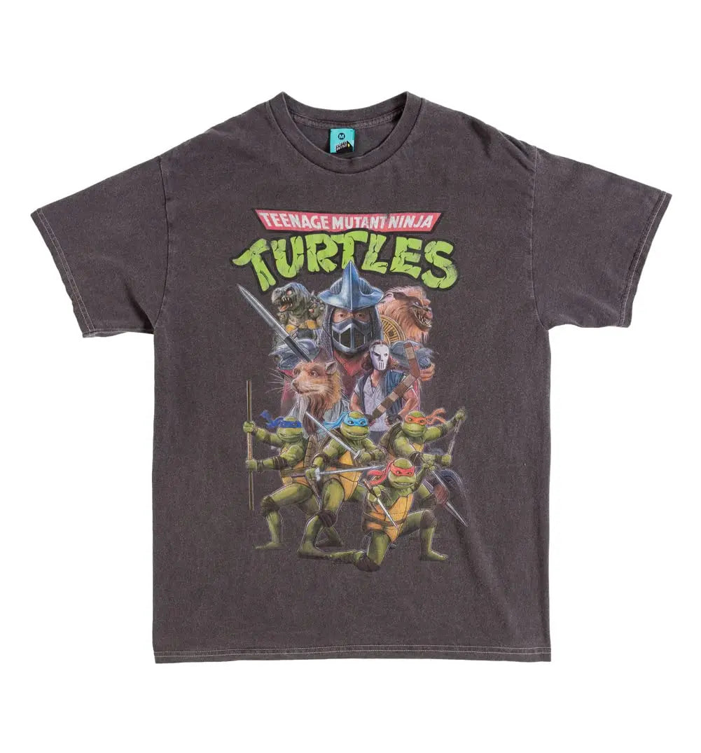 Teenage Mutant Ninja Turtles Retro Vintage Wash Charcoal T-Shirt – Classic Movie-Inspired Cotton Tee for Men - Premium tee from Lizard Vigilante - Just $24.88! Shop now at Lizard Vigilante