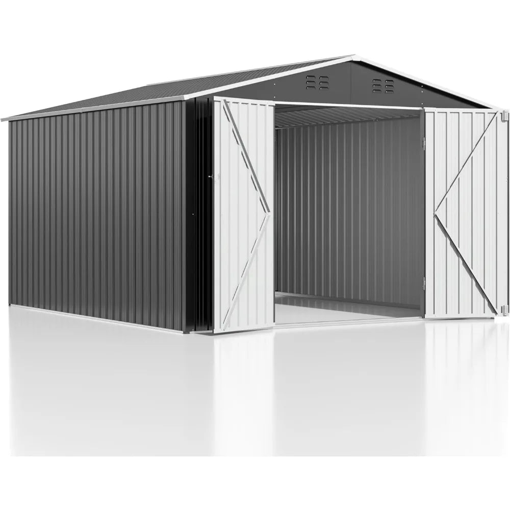 Easy to Use, 10 x 10 FT Metal Storage Shed with Lockable Doors & Updated Frame - Premium shed from Lizard Vigilante - Just $588.88! Shop now at Lizard Vigilante