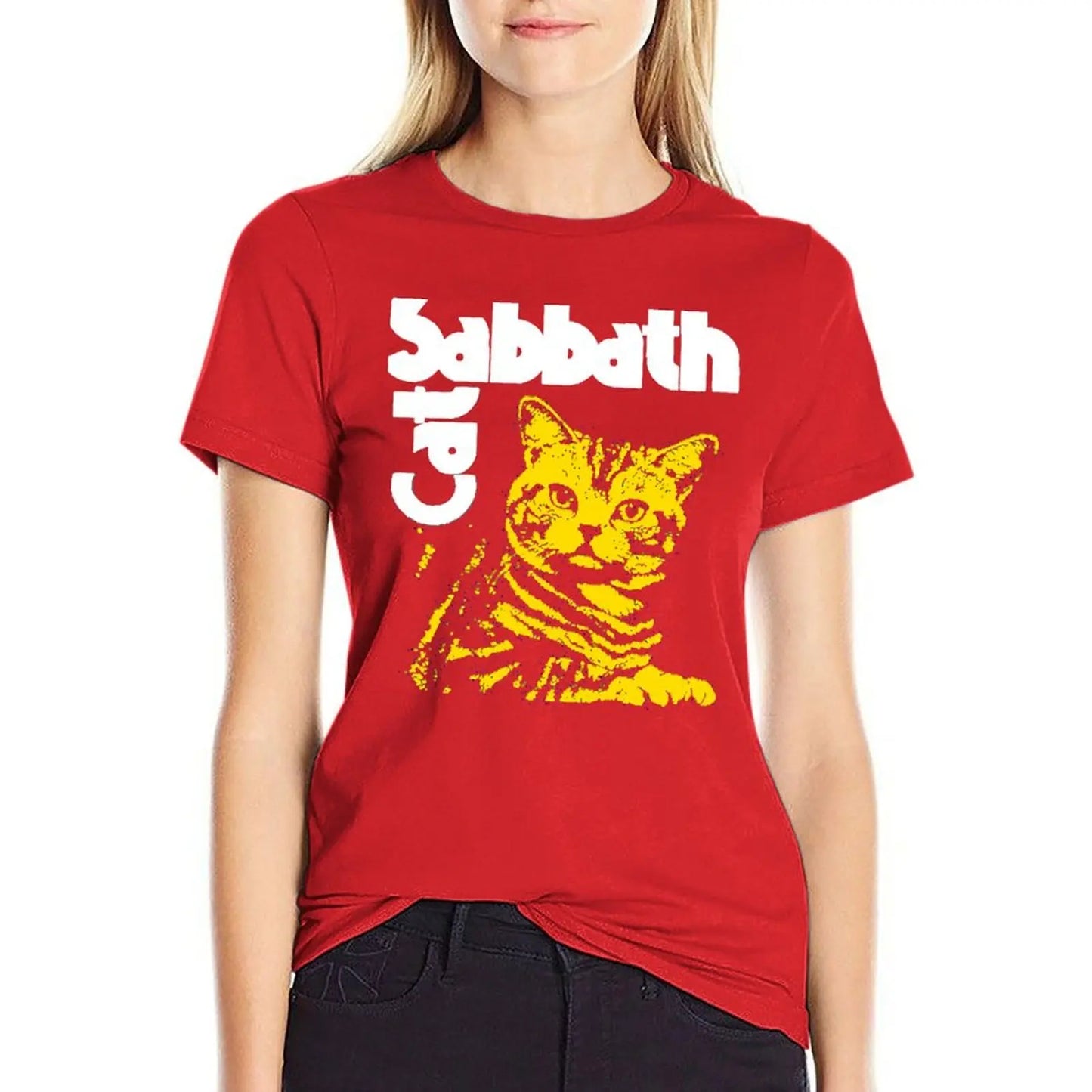 Cat Sabbath Unisex T-Shirt Funny Gift for Men Cool Gifts for Women Plus Sizes Cropped Tees - Premium T-Shirt from Lizard Vigilante - Just $24.97! Shop now at Lizard Vigilante