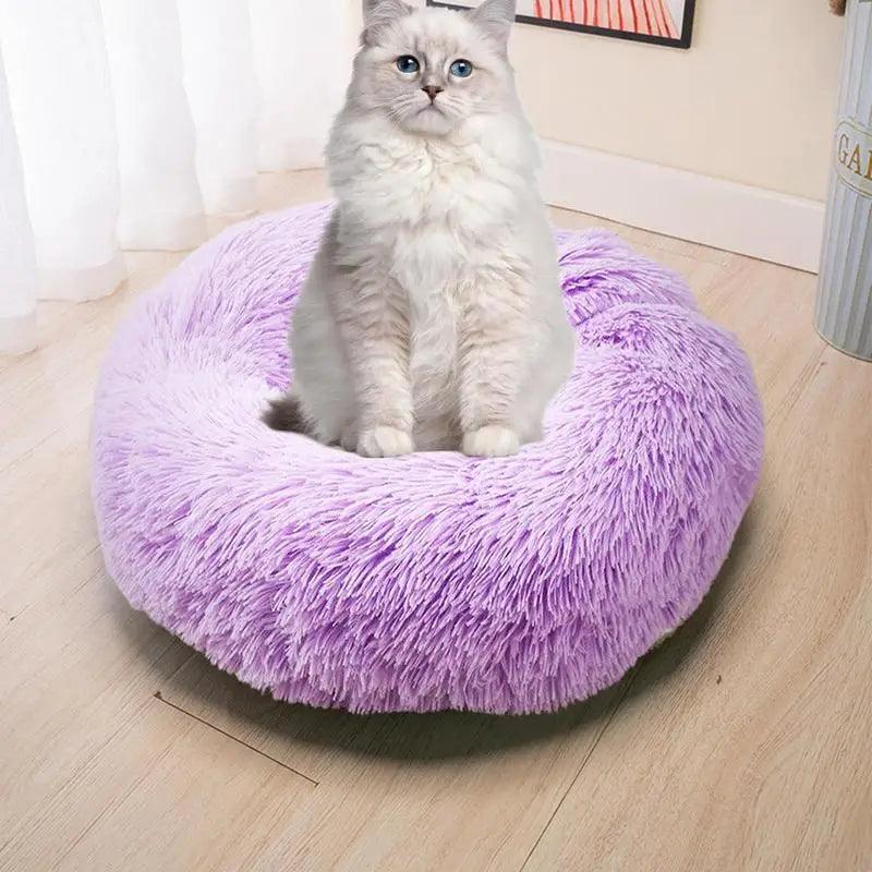 Round Dog Bed House Dog Mat Long Plush Cats Nest USB Heating Dog Basket Pet Cushion Soft Sleeping Pets Winter Warmth Supplies - Premium pet bed from Lizard Vigilante - Just $31.99! Shop now at Lizard Vigilante