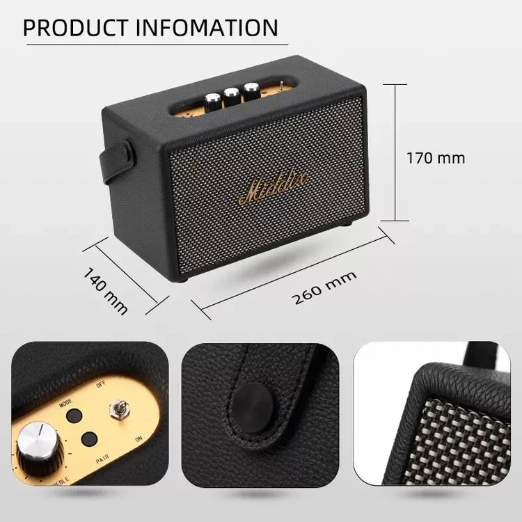 🔊 KEEGAR BloodRiff Retro Bluetooth Speaker — 200W Wooden Portable Sound Beast with Hi-Res Stereo for Rockers, Rebels & Road Dogs