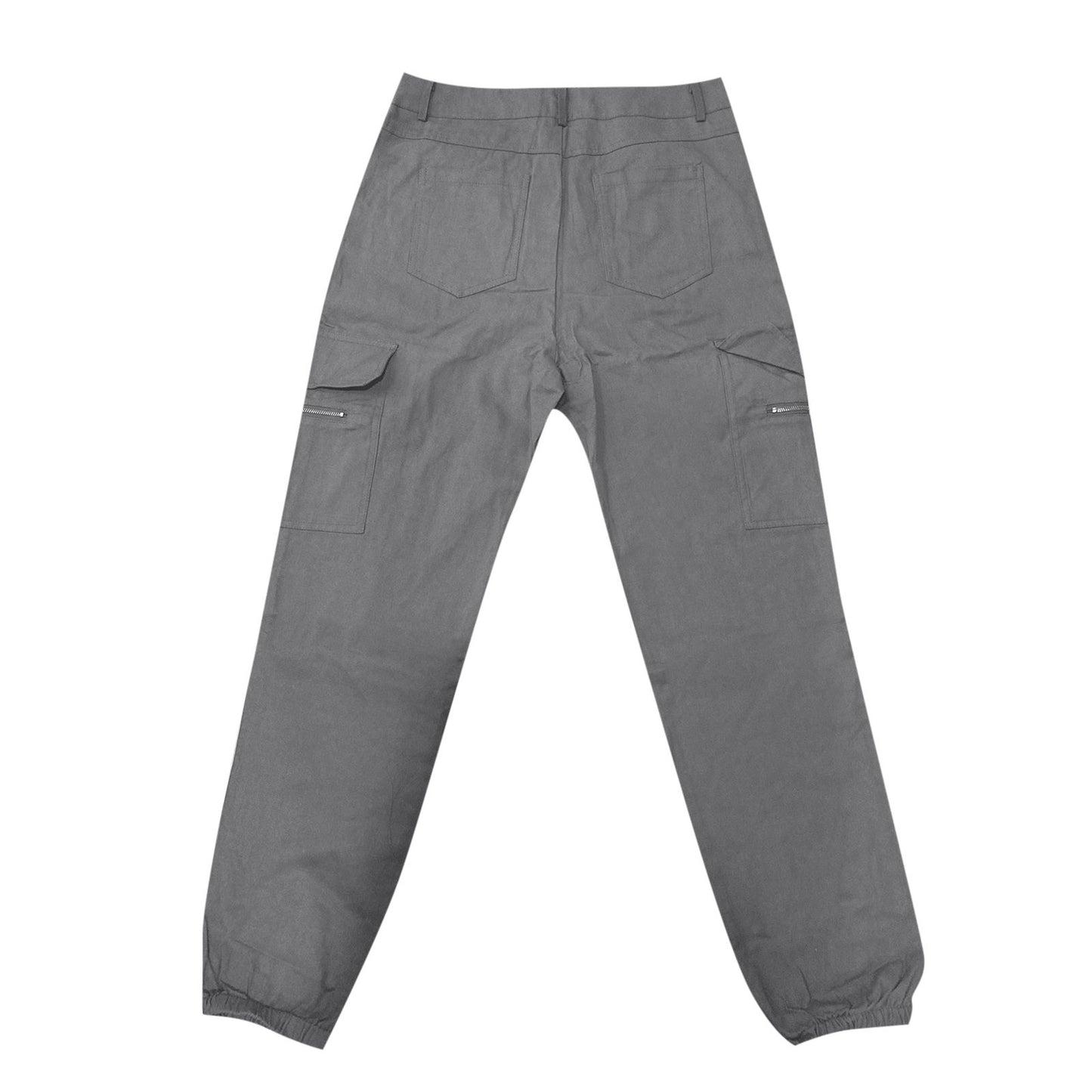 Women's Plus Size High-Waist Cargo Pants – Solid Zipper Pocket Design, Full-Length Casual Wide-Leg Pants for Everyday Comfort - Premium cargo pants from Lizard Vigilante - Just $38.88! Shop now at Lizard Vigilante