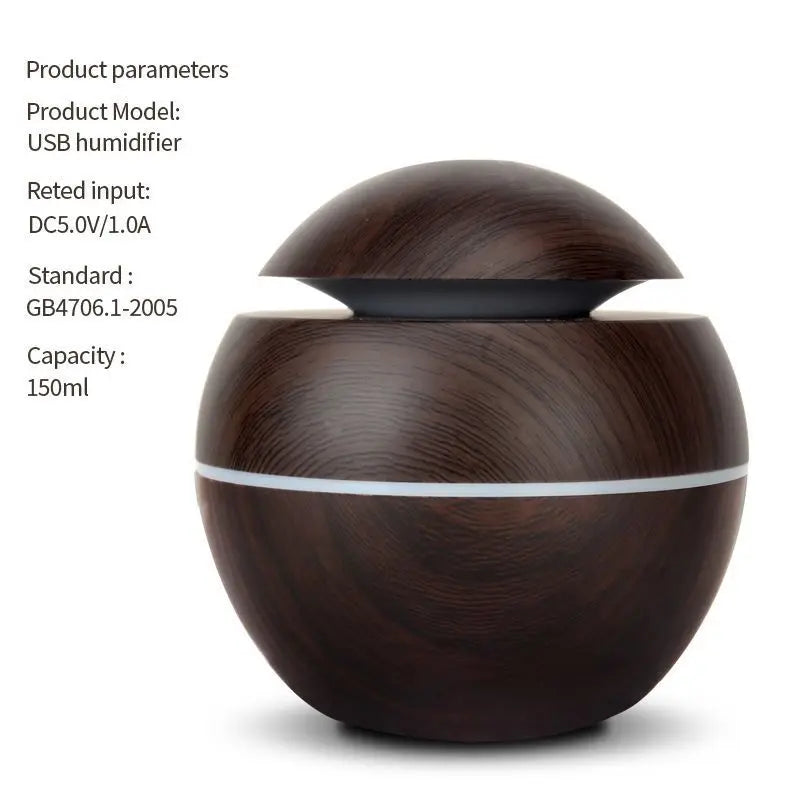 2024 Home Mushroom Head Bedroom Air Purifier USB Desktop Nebulizer Wood Texture Personalized Aromatherapy Machine Humidifier