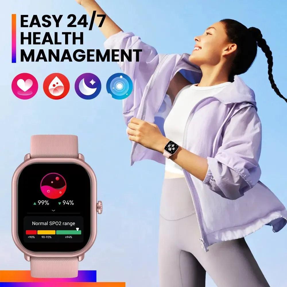 Voice Calling Smart Watch Ultra-big HD AMOLED New Zeblaze GTS 3 Pro Screen Health and Fitness Tracking Smartwatch for Men Women - Lizard Vigilante