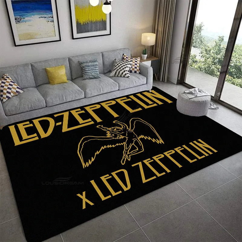 LED Zep Patterns Decorative Carpet Bedroom Floor Pad Classic Rock Band Rug Living Room Cushion Door Pad - Premium rug from Lizard Vigilante - Just $48.74! Shop now at Lizard Vigilante