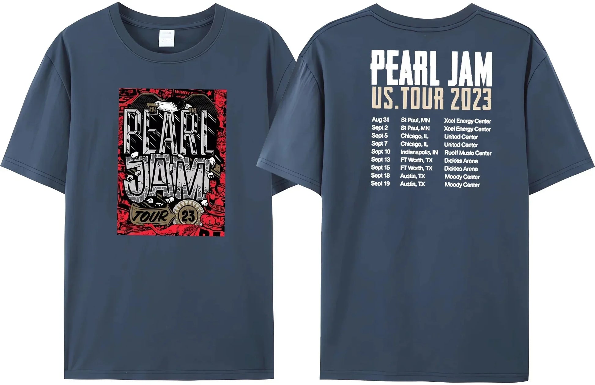 Pearl Jam 2024 Summer Tour T-Shirt – 100% Cotton Rock & Roll Icon Casual Tee for Men - Premium t-shirt from Lizard Vigilante - Just $25.99! Shop now at Lizard Vigilante