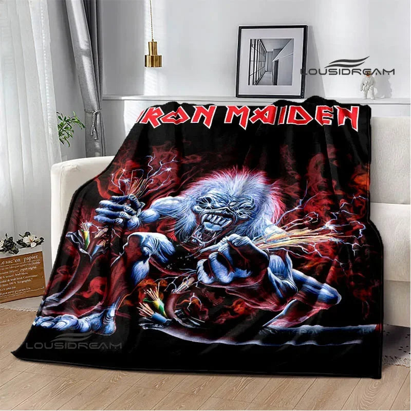 Iron Maiden Printed Blanket – Soft Flannel Kids & Adults Throw | Warm, Portable, and Perfect for Home or Travel - Premium blanket from dsers - Just $33.66! Shop now at Lizard Vigilante