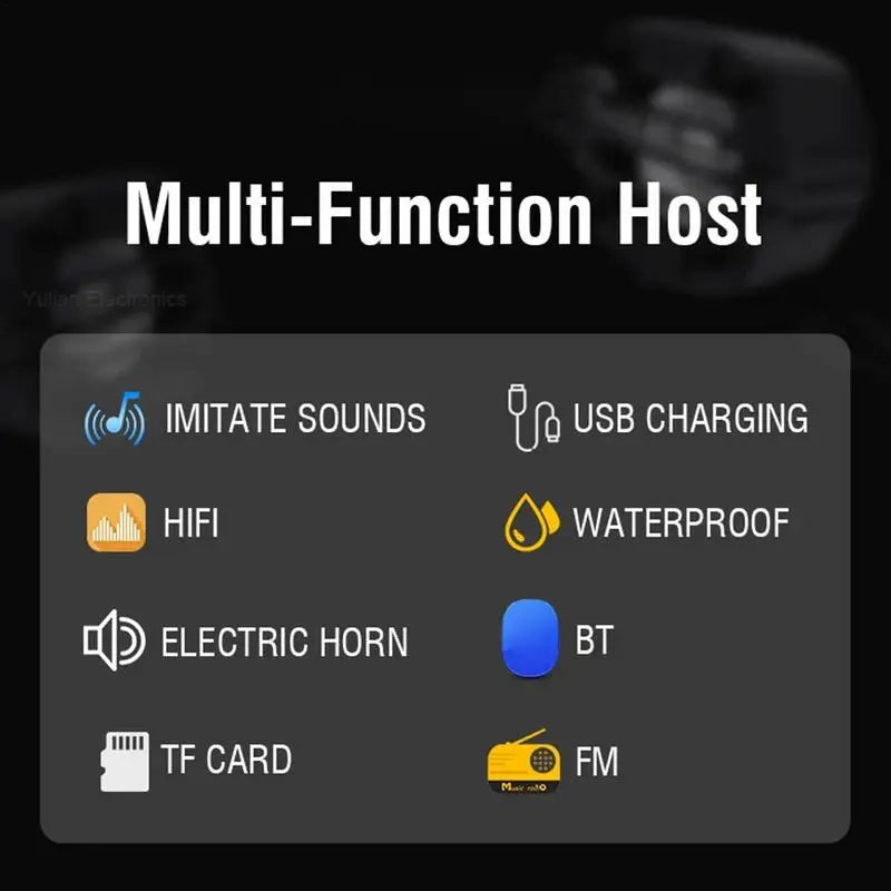 Motorcycle Bluetooth Speaker 12-80V Universal Hifi Sound Motorcycle Stereo Weatherproof Audio Amp System Handlebar Speaker