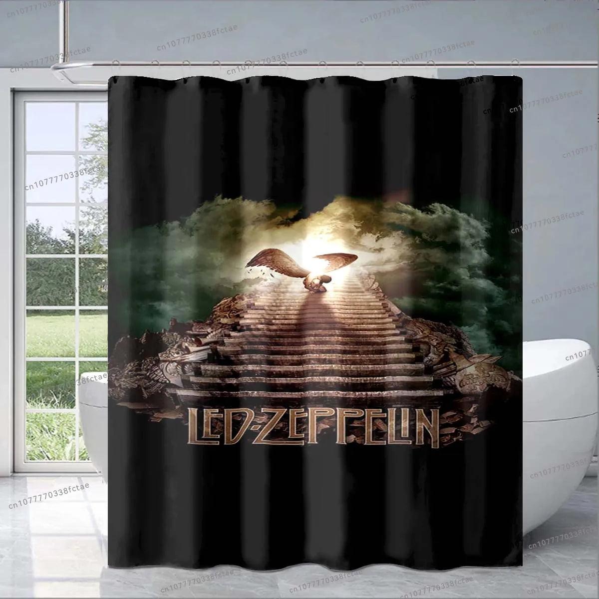 Rock and Roll Band LED Zeppelined Shower Curtain Retro Zep Heavy Metal Rock Band Shower Curtain Bathroom Fashion Decoration Gift - Premium shower curtain from Lizard Vigilante - Just $29.99! Shop now at Lizard Vigilante