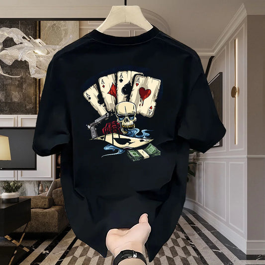 Magic Hand Poker Print T-Shirt – Versatile Trend, 100% Cotton, High-Quality Streetwear for Men & Women - Premium T-Shirts from Lizard Vigilante - Just $23.88! Shop now at Lizard Vigilante