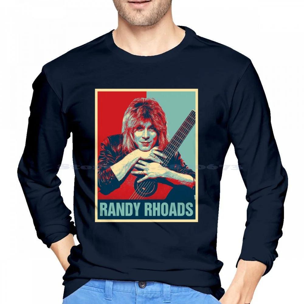 Randy Rhoads Hoodie T Shirt 100% Cotton Tee Retro Hope Style Heavy Metal Quiet Riot Ozzy Osbourne Guitarist - Premium  from Lizard Vigilante - Just $16.99! Shop now at Lizard Vigilante