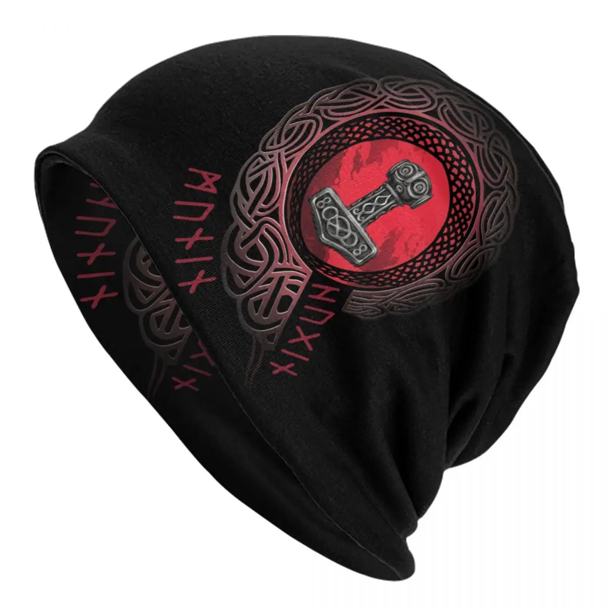 Viking Valhalla Fenrir Wolf Beanie – Nordic Skull Cap for Men and Women, Winter Warm Knit Hat with Odin’s Power - Premium beanie from Lizard Vigilante - Just $18.88! Shop now at Lizard Vigilante