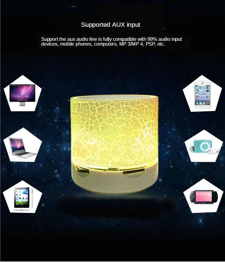 Bluetooth Mini Speaker Wireless Speaker Colorful LED TF Card USB Subwoofer Portable MP3 Music Sound Column For PC Phone
