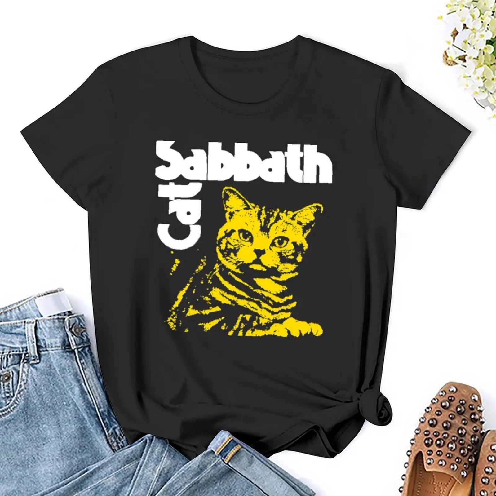 Cat Sabbath Unisex T-Shirt Funny Gift for Men Cool Gifts for Women Plus Sizes Cropped Tees - Premium T-Shirt from Lizard Vigilante - Just $24.97! Shop now at Lizard Vigilante