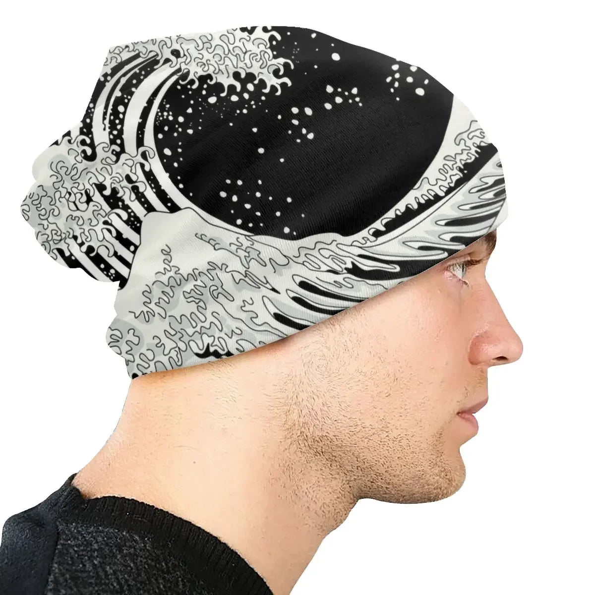 Unisex The Great Wave Off Kanagawa Beanie – Japanese Ukiyo-e Knit Cap for Casual Street Style - Premium beanies from Lizard Vigilante - Just $23.88! Shop now at Lizard Vigilante