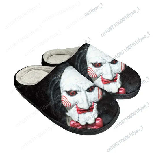 Saw Movie Custom Slippers – Plush Indoor Sandals for Men & Women - Premium slippers from Lizard Vigilante - Just $29.95! Shop now at Lizard Vigilante