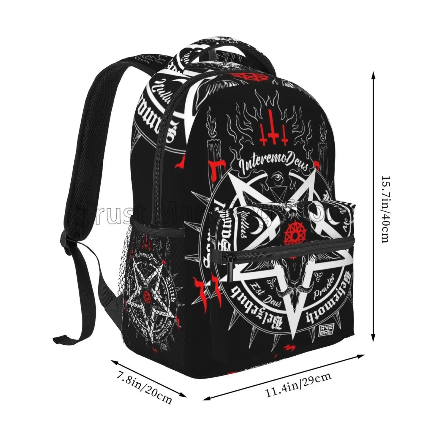 Satanic Occult Backpack – Dead Goat Skull Graphic Casual Laptop Bag, Unisex Travel Daypack for School, Work, or Adventure - Premium  from Lizard Vigilante - Just $36.66! Shop now at Lizard Vigilante