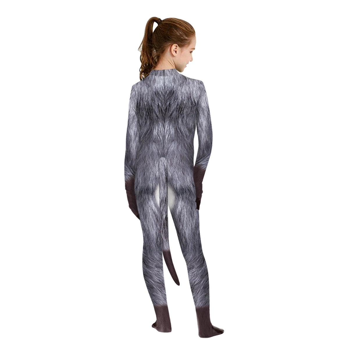 Adorable Animal Print Halloween Cosplay Jumpsuit with Tail - Premium Cosplay Costumes from Lizard Vigilante - Just $42.88! Shop now at Lizard Vigilante