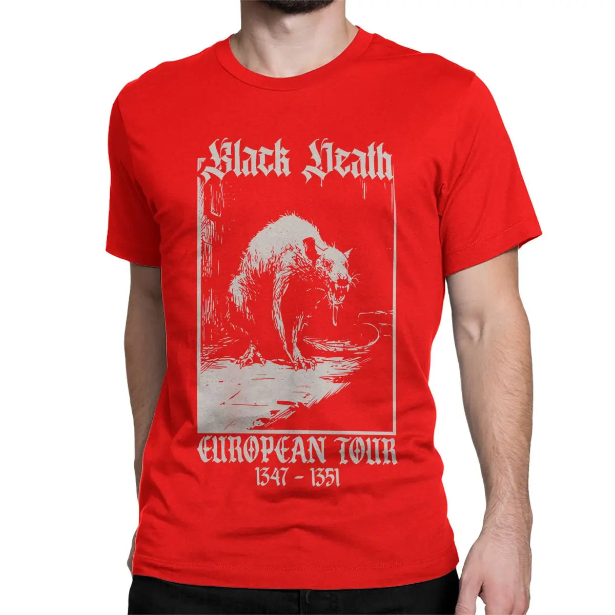 Black Death Gothic Grunge Medieval Rat T-Shirt Men Cotton T Shirt Goth Aesthetic History Dark Academia Tee Shirt 4XL 5XL Clothes - Premium t-shirt from Lizard Vigilante - Just $21.69! Shop now at Lizard Vigilante