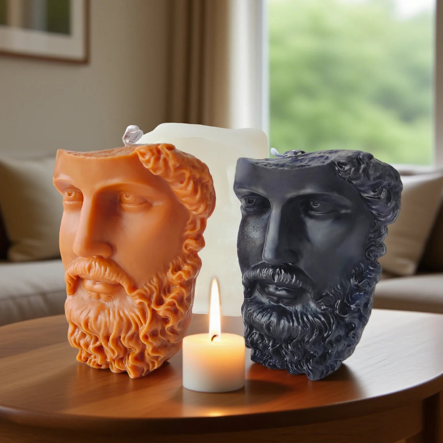 Abstract Imitation Jesus David Sculpture Mold Modern Square Plaster Mold Candle Silicone Aromatherapy Resin Plaster Mold