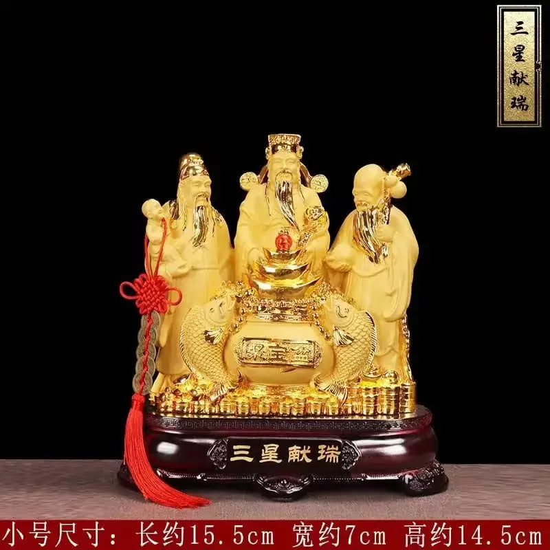 Fortune three-star Feng Shui statue Fu Lu Shou home decoration living room decoration business gifts