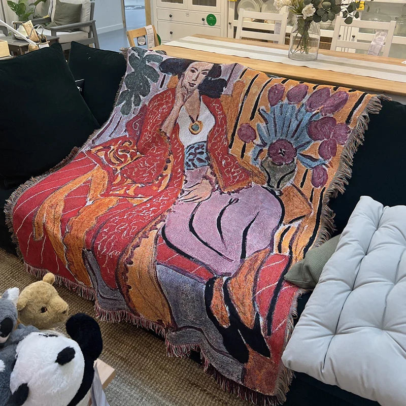 Casual Blankets Bed Decoration Woman Henri Matisse Carpet Sofa Sofa Blanket Throw Blankets Leisure Rug Single Tapestry drop ship
