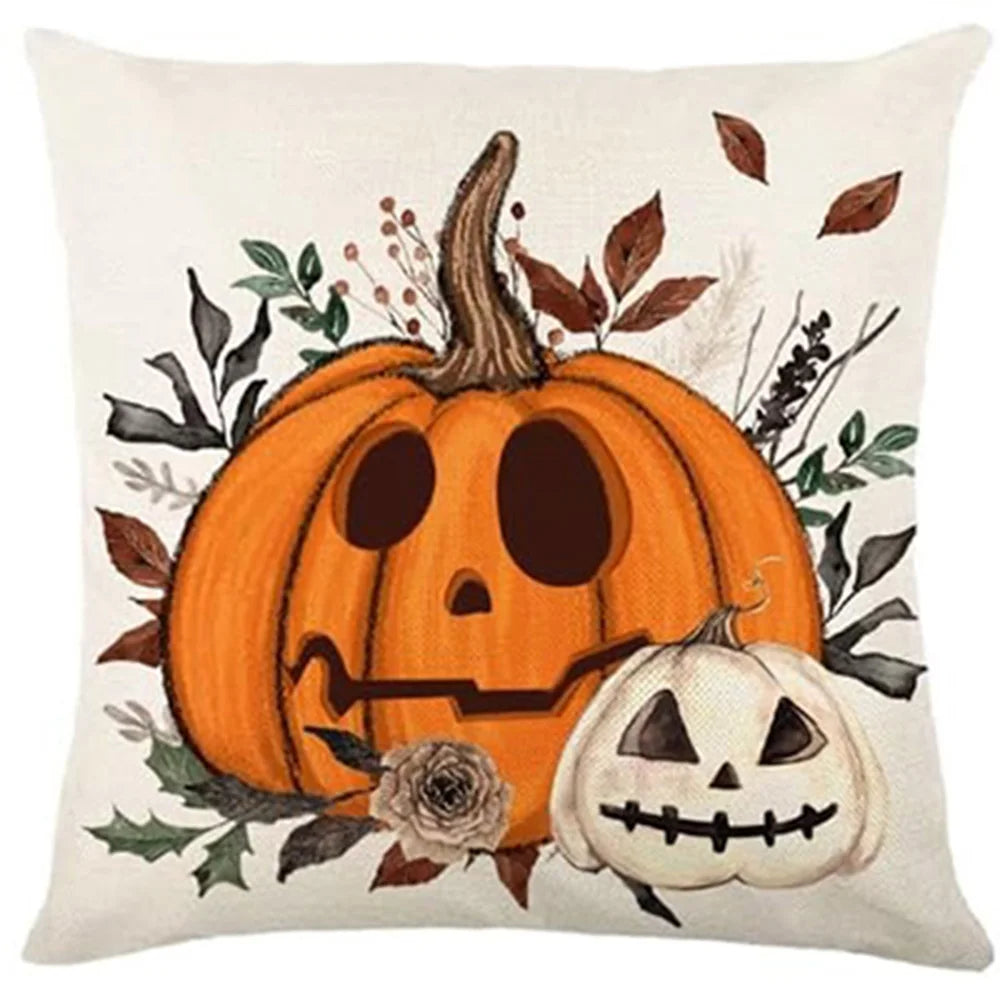 Halloween Pillowcases: Cat, Ghost, and Pumpkin Themed Decor! Sofa cushion cover, holiday party decoration, gift