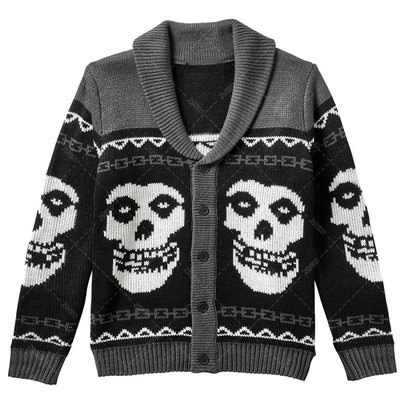 Y2K Harajuku Gothic Ghost Sweater – Fall/Winter Portrait Print Fashion Sweater for Men and Women - Premium sweater from Lizard Vigilante - Just $43.88! Shop now at Lizard Vigilante