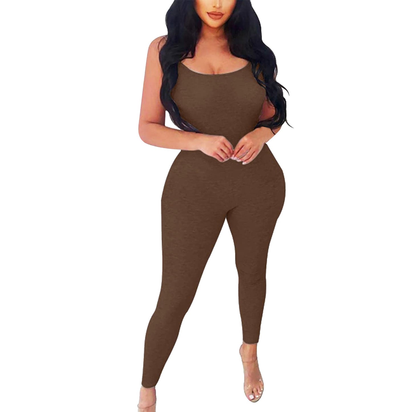 Spaghetti Strap Sleeveless Backless Rompers Womens Jumpsuit Sporty Workout Fitness Solid Casual One Piece Outfits Playsuit - Premium  from Lizard Vigilante - Just $11.99! Shop now at Lizard Vigilante