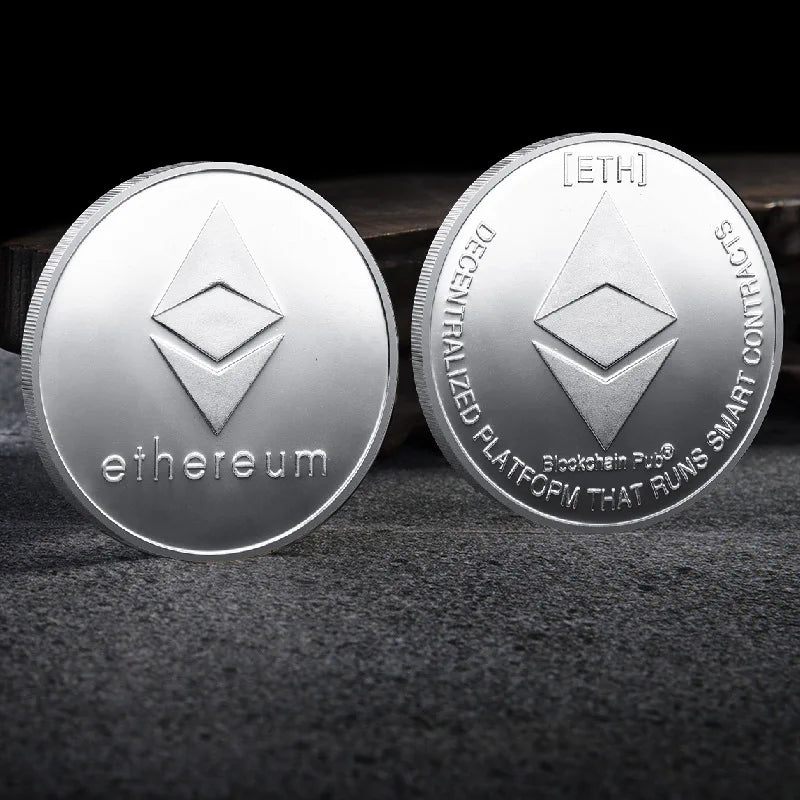 Bitcoin Crypto Coin Collection Gold Silver Commemorative Metal Souvenir Coins