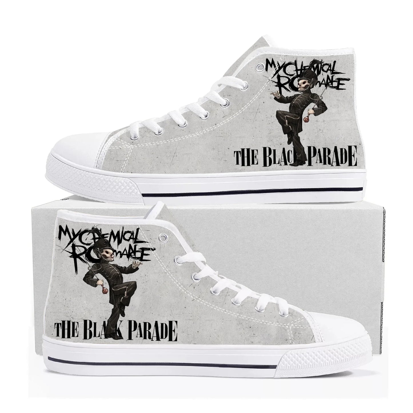 My Chemical Romance High-Top Canvas Sneakers – Rock Your Style, Your Way - Premium shoes from Lizard Vigilante - Just $48.88! Shop now at Lizard Vigilante