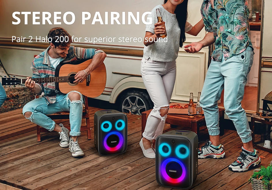 Tronsmart Halo 200 Speaker with Built-in Microphone,120W Output, 3 Way Sound System, Support Guitar Input, APP Control,for Party - Premium  from Lizard Vigilante - Just $399.99! Shop now at Lizard Vigilante