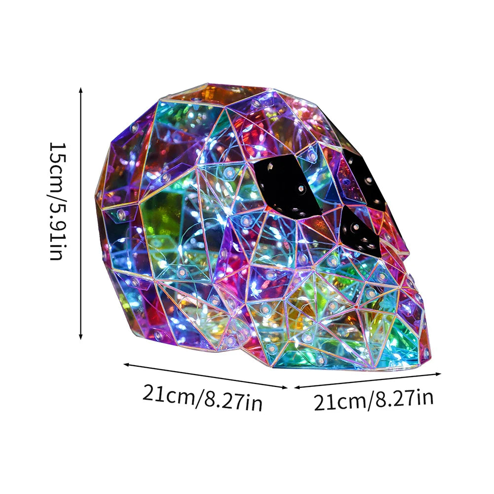 Halloween Gorgeous Shining LED Ghost Lights Decor Prismatic Ghost Iridescent Ghost Lantern Holiday Party Decor Atmosphere Prop