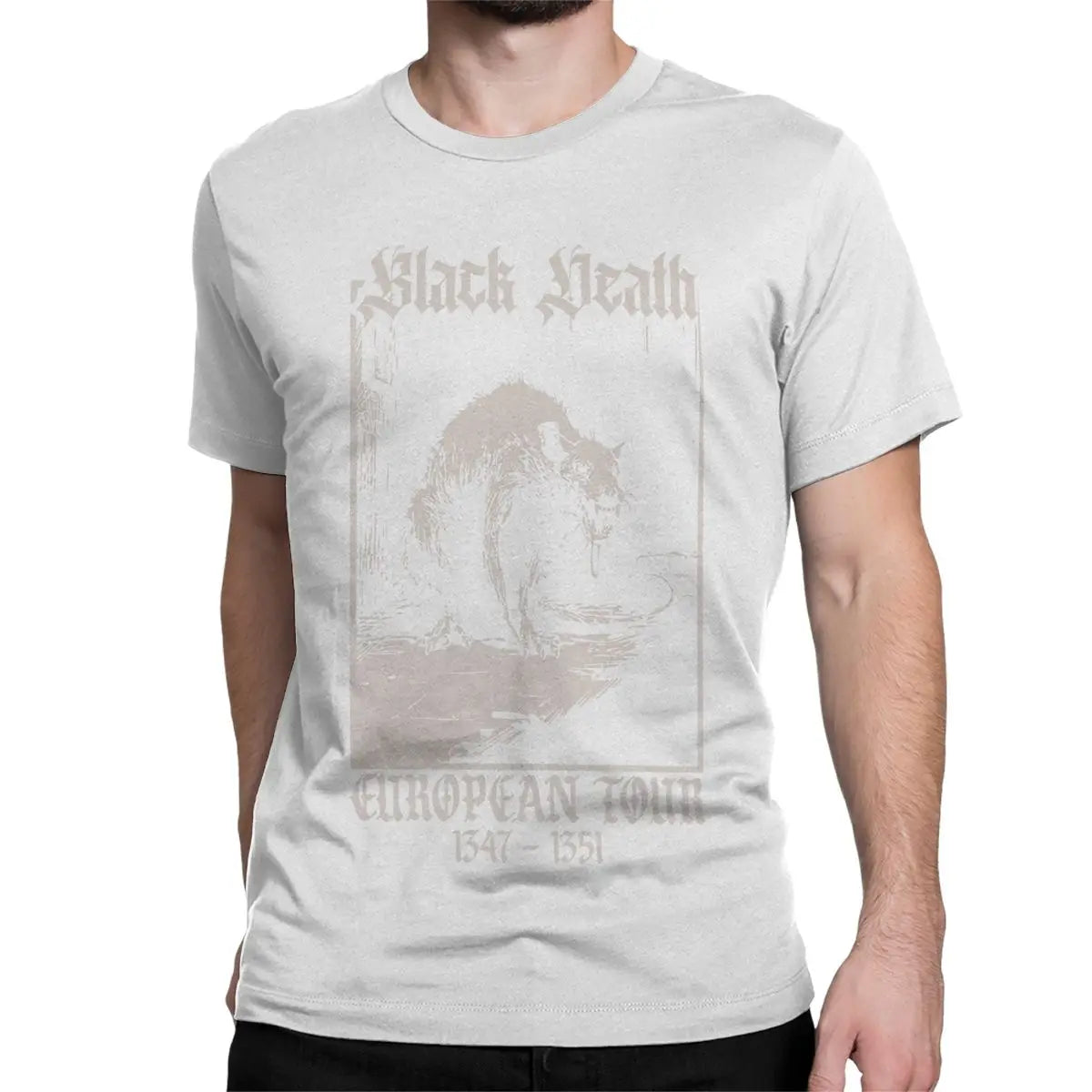 Black Death Gothic Grunge Medieval Rat T-Shirt Men Cotton T Shirt Goth Aesthetic History Dark Academia Tee Shirt 4XL 5XL Clothes - Premium t-shirt from Lizard Vigilante - Just $21.69! Shop now at Lizard Vigilante