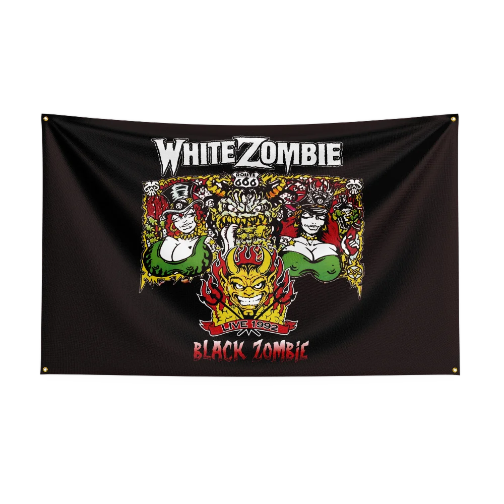 3x5 Ft Heavy Metal Rock Band WHITE Zombies Flag – Polyester Digital Printing Banner for Bedroom Wall Art & Outdoor Tapestry Decoration - Premium banner from Lizard Vigilante - Just $17.99! Shop now at Lizard Vigilante