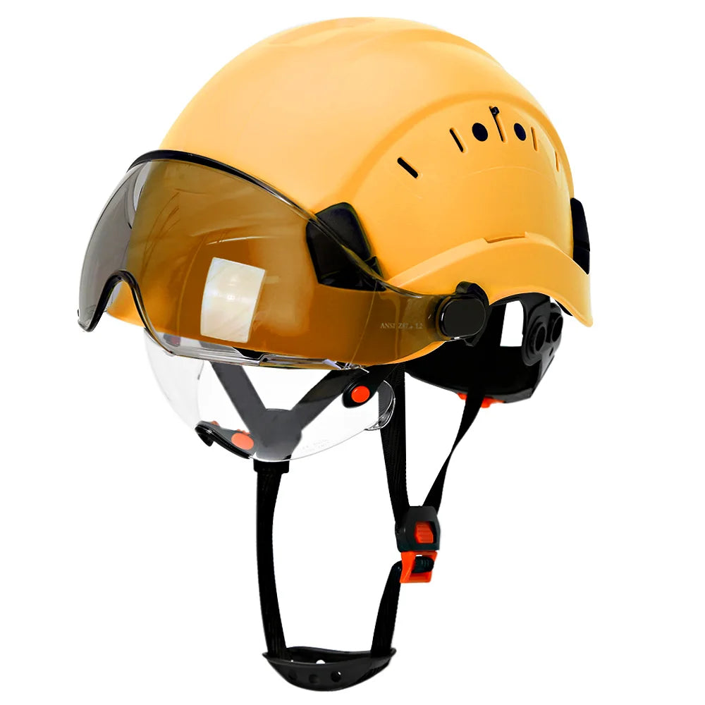 CE-Certified Construction Safety Helmet with Built-In Visor Goggles – ANSI Industrial ABS Hard Hat for Engineers - Premium  from Lizard Vigilante - Just $53.88! Shop now at Lizard Vigilante