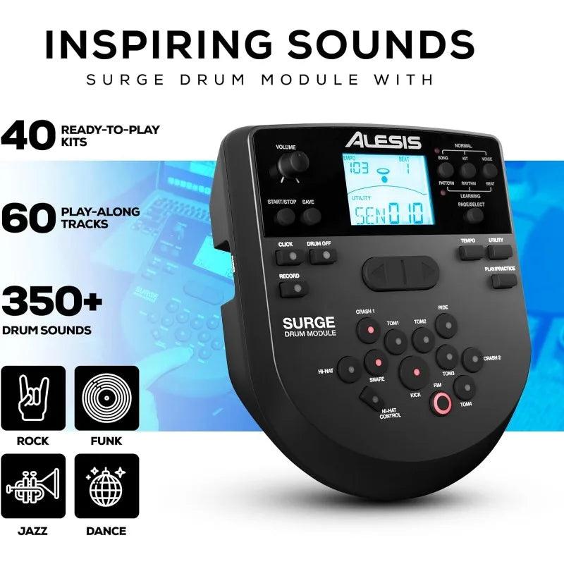 Alesis Drums Surge Mesh SE Kit - Electric drum kit with USB MIDI connection, silent mesh heads, 40 kits and 385 sounds - Lizard Vigilante