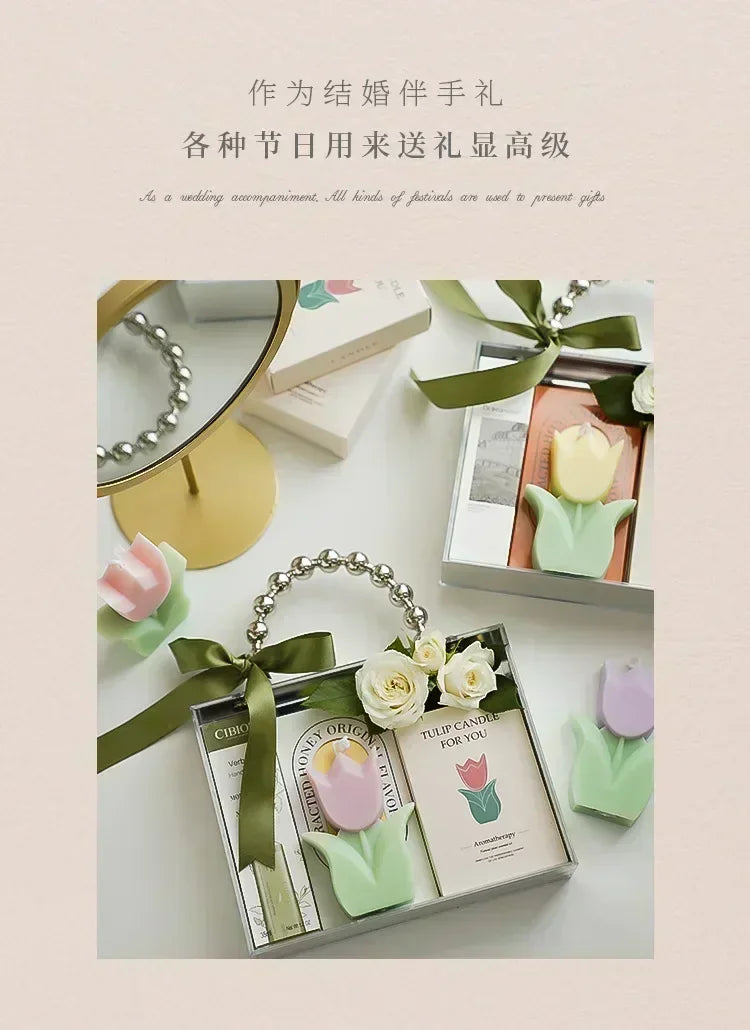 Exquisite Tulip-Fragrance Candles: Ideal Wedding Keepsakes, Luxurious Home Ambiance & Heartfelt Birthday Presents for Women