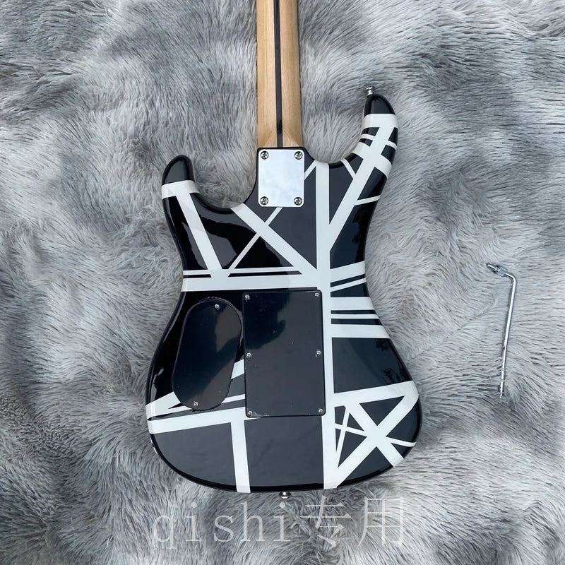 Black and White 5150 Electric Guitar Canadian Maple Fingerboard Eddie Edward Van Halen Frankenstein Guitar - Premium Electric Guitar from Lizard Vigilante - Just $497.99! Shop now at Lizard Vigilante