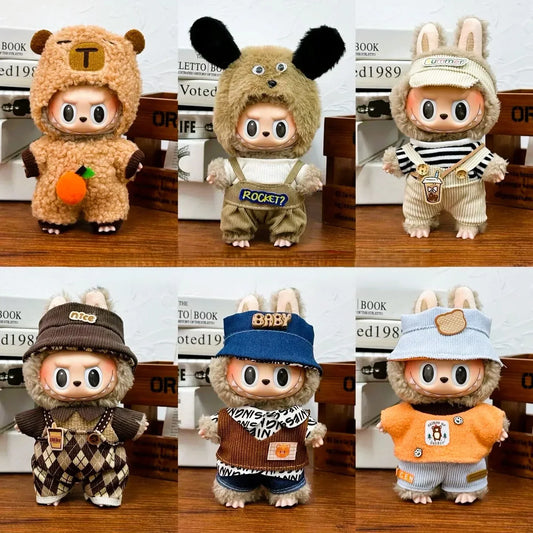17cm Labubu V1 V2 V3 Plush Toy  Multiple Styles Clothing Set Labubu Outfit Accessories Trendy Play Clothing Labubu Clothes