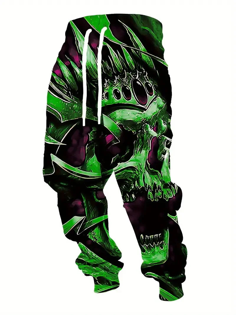 Skull Print New Colorful High-Quality Ice Silk Long Pants For Men's Slim Fit Elastic And Quick Drying Outdoor Running Pants ML4 - Premium  from Lizard Vigilante - Just $23.99! Shop now at Lizard Vigilante