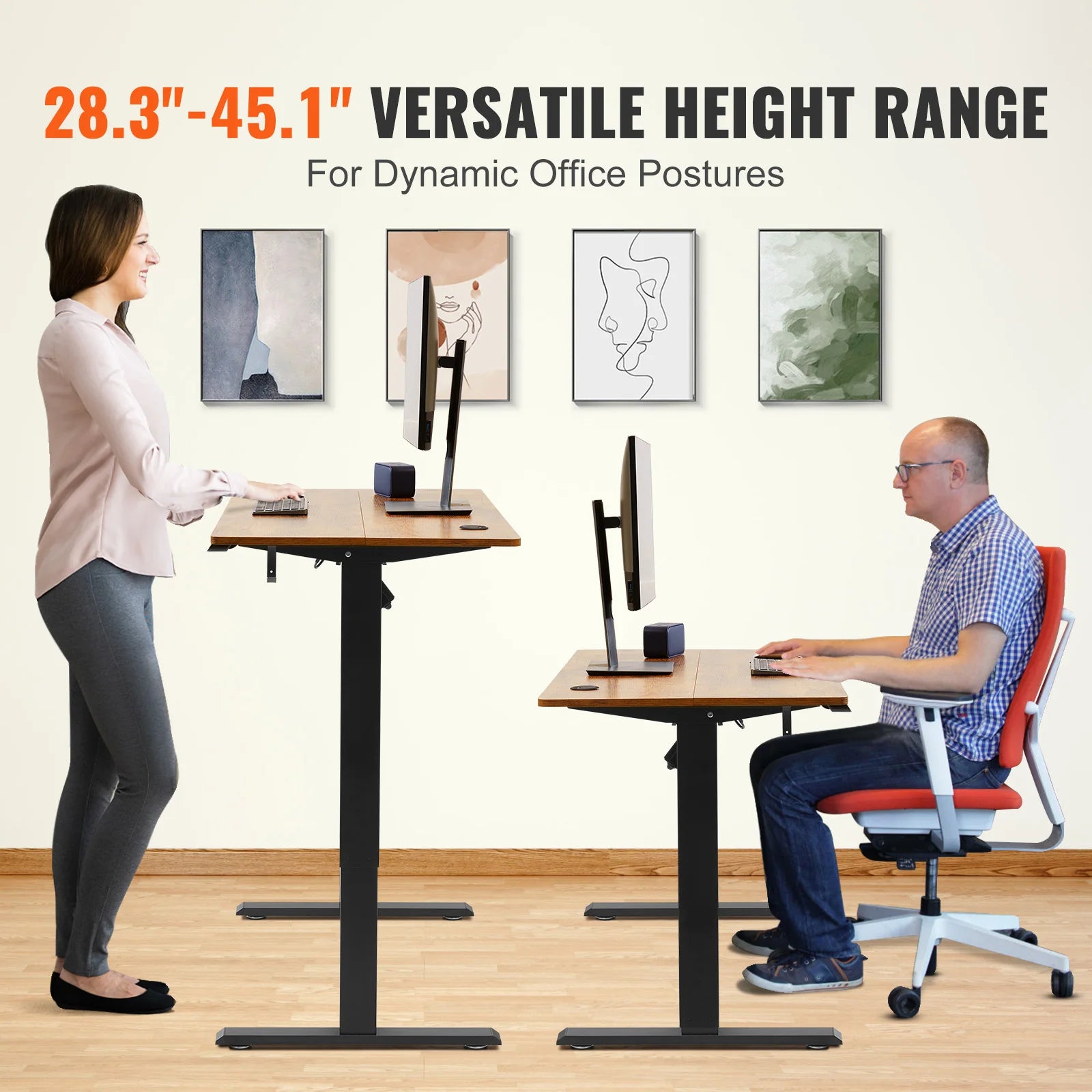 Easy To Use, VEVOR Electric Standing Desk Height Adjustable Standing Desk W/ Dual Protecting System High Load Capacity Table for Home Office - Premium desk from Lizard Vigilante - Just $257.99! Shop now at Lizard Vigilante