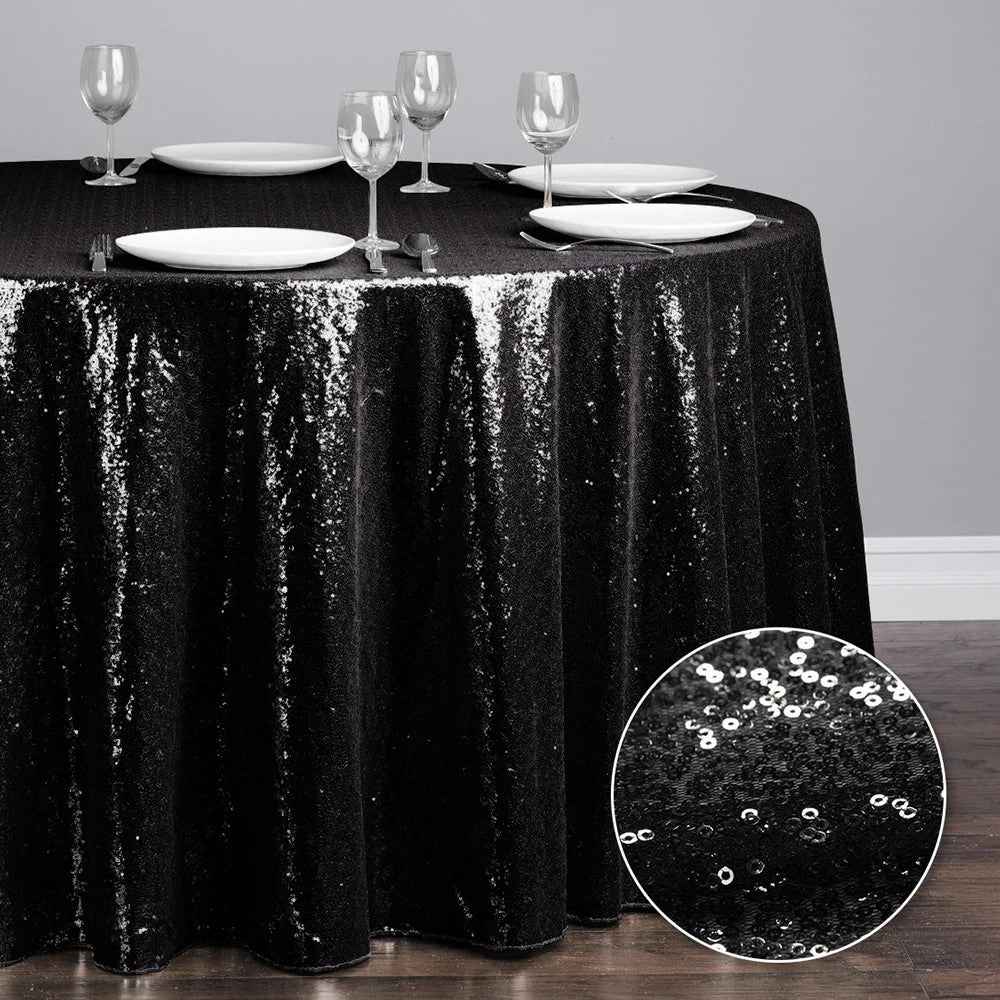 Glitter Sequin Round Tablecloth Party Table Cloth Cover for Events Wedding Party Christmas Decoration Rose Gold Silver 60-330cm - Premium tablecloth from Lizard Vigilante - Just $7.99! Shop now at Lizard Vigilante