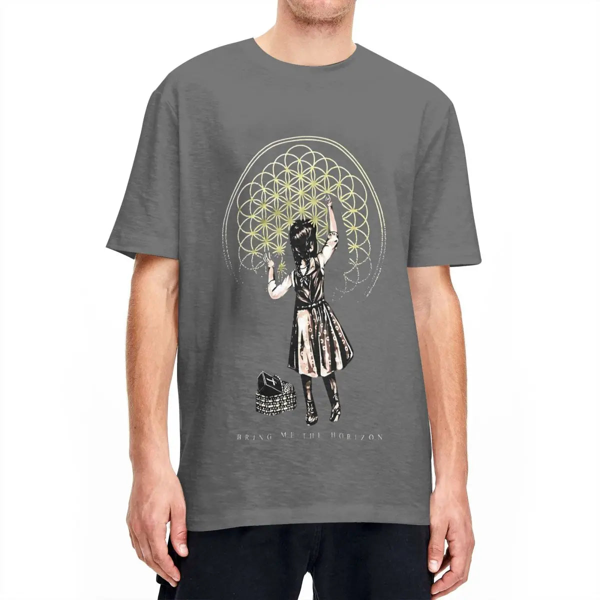 Bring Me The Horizon Men's Cotton T-Shirt – Short Sleeve Summer Music Tee - Premium T-Shirt from Lizard Vigilante - Just $33.88! Shop now at Lizard Vigilante