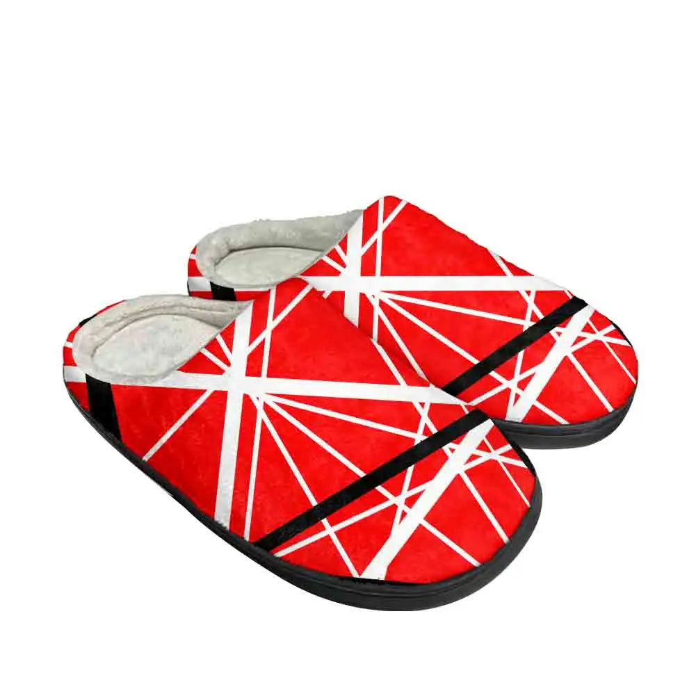 Van EVH 1984 Stripes Halen Unisex Plush Thermal Slippers – High-Quality Cotton Indoor Shoes - Premium slippers from Lizard Vigilante - Just $25.99! Shop now at Lizard Vigilante